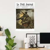 Elefant von Zug getroffen - 1908 französischer Zei Poster (Heimbüro)