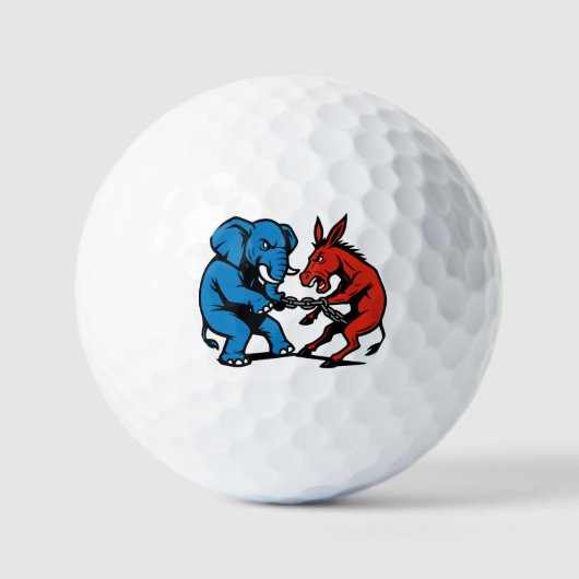 Elefant vs Esel Grafik Golfball (Vorderseite)