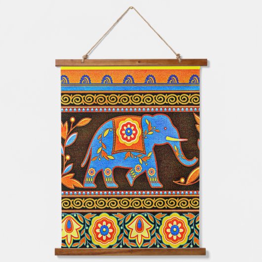 Elefant Wandteppich Mit Holzrahmen (Vorderseite)