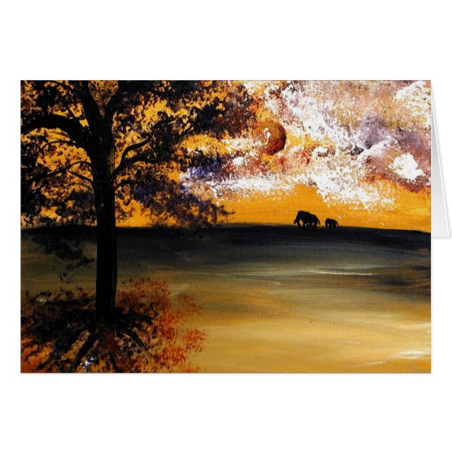 Elefant-Weg-Karten (Vorderseite (Horizontal))