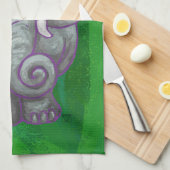 Elefant-Weihnachten auf Grün Küchentuch (Viertel Falte)