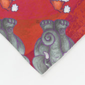 Elefant Weihnachten auf Rot Fleecedecke (Ecke)