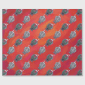 Elefant-Weihnachten auf Rot Geschenkpapier (Flach)