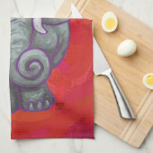 Elefant-Weihnachten auf Rot Handtuch (Viertel Falte)