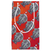 Elefant-Weihnachten auf Rot Kleine Geschenktüte (Vorderseite)