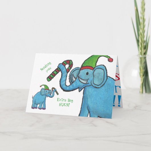 Elefant-Weihnachten Feiertagskarte (Vorderseite)