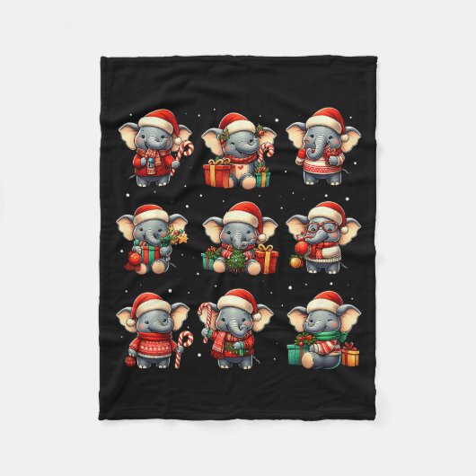 Elefant Weihnachten Lustiger Elefantenliebhaber Py Fleecedecke (Vorderseite)