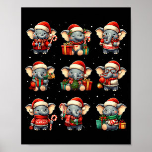 Elefant Weihnachten Lustiger Elefantenliebhaber Py Poster