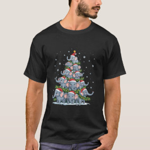Elefant-Weihnachtsbaum Lustiger Süßer Elefant T-Shirt