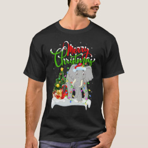Elefant   Weihnachtsdekorationen Santa Elefant Wei T-Shirt