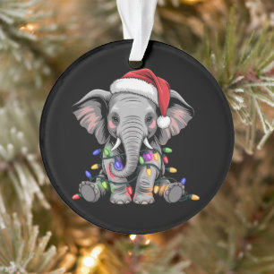 Elefant Weihnachtslichter Xmas Feiertag Wildtier Ornament