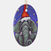 Elefant-Weihnachtsverzierung Keramikornament (Rechts)