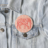 Elefant wirbelnd Fraktal - orange und weiß Button (Beispiel)