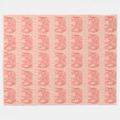 Elefant wirbelnd Fraktal - orange und weiß Fleecedecke (Vorderseite (Horizontal))