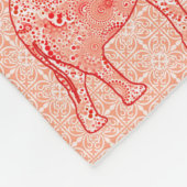 Elefant wirbelnd Fraktal - orange und weiß Fleecedecke (Ecke)