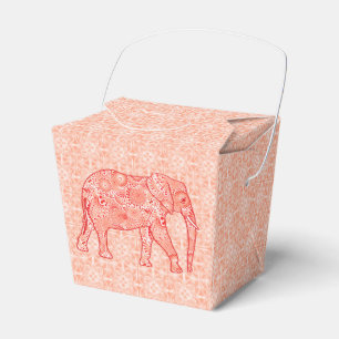 Elefant wirbelnd Fraktal - orange und weiß Geschenkschachtel