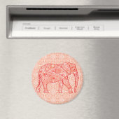 Elefant wirbelnd Fraktal - orange und weiß Magnet (In Situ (Geschirrspüler))