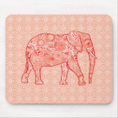 Elefant wirbelnd Fraktal - orange und weiß Mousepad (Vorne)