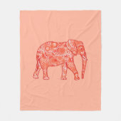 Elefant wirbelnd, orange und pfirsichfarben Frakta Fleecedecke (Vorderseite)