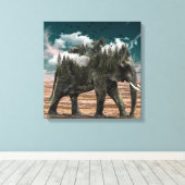 Elefant | Zazzle_Growshop. Leinwanddruck (Insitu (Holzboden))
