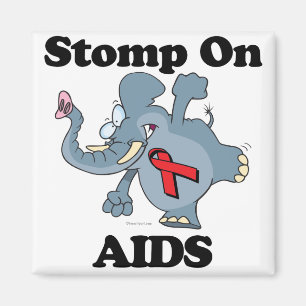 Elefant zertritt AIDS Magnet