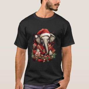 Elefant zu Weihnachten durch Prese verkleidet T-Shirt