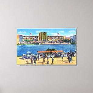 Elefant-Zug und bundesstaatliches Gbd, Leinwanddruck