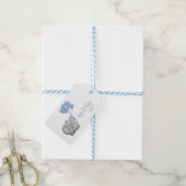 Elefant zum 1. Geburtstag mit Ballon Geschenkanhänger (Mit Garn)