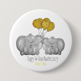 Elefant zum 50. Goldenen Hochzeitstag Button