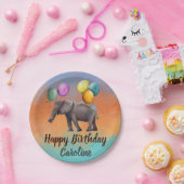 Elefant zum Geburtstag Pappteller (Party)