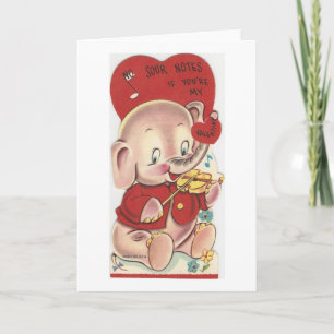 Elefant zum Valentinstag im Vintage-Stil Feiertagskarte