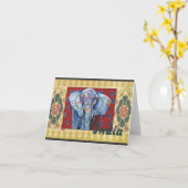 Elefantanmerkungskarte #2 karte (Gelbe Blume)