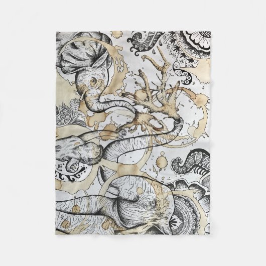 Elefantdecke Fleecedecke (Vorderseite)
