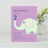 Elefante 12x18 Birthday Einladungen (Stehend Vorderseite)