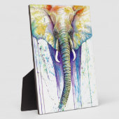 Elefante Aquarellkunst Fotoplatte (Seite)