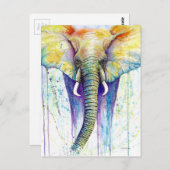 Elefante Aquarellkunst Postkarte (Vorne/Hinten)
