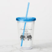 Elefante Couple Tons von Liebe Custom Wedding Acryltrinkbecher (Rückseite)