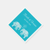 Elefante Couple Tons von Liebe Custom Wedding Serviette (Ecke)
