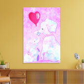 Elefante Mama und Baby-Canvas Druckfarbe Leinwanddruck (Insitu (Wohnzimmer))