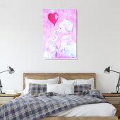 Elefante Mama und Baby-Canvas Druckfarbe Leinwanddruck (Insitu (Schlafzimmer))