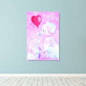 Elefante Mama und Baby-Canvas Druckfarbe Leinwanddruck (Insitu (Holzboden))