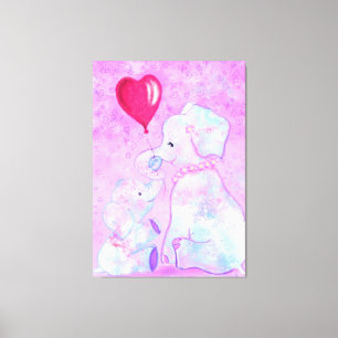 Elefante Mama und Baby-Canvas Druckfarbe Leinwanddruck