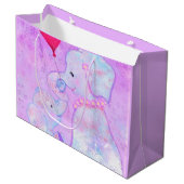 Elefante Mama und Baby - Muttertag Große Geschenktüte (Vorderseite Schrägansicht)