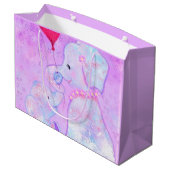 Elefante Mama und Baby - Muttertag Große Geschenktüte (Rückseite Schrägansicht)