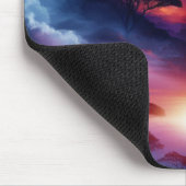 Elefante Silhouette bei Sonnenuntergang Mousepad (Ecke)