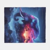 Elefante Silhouette kombiniert mit lebendigem Sonn Fleecedecke (Vorderseite (Horizontal))