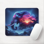 Elefante Silhouette kombiniert mit lebendigem Sonn Mousepad (Mit Mouse)