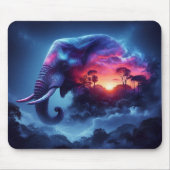 Elefante Silhouette kombiniert mit lebendigem Sonn Mousepad (Vorne)