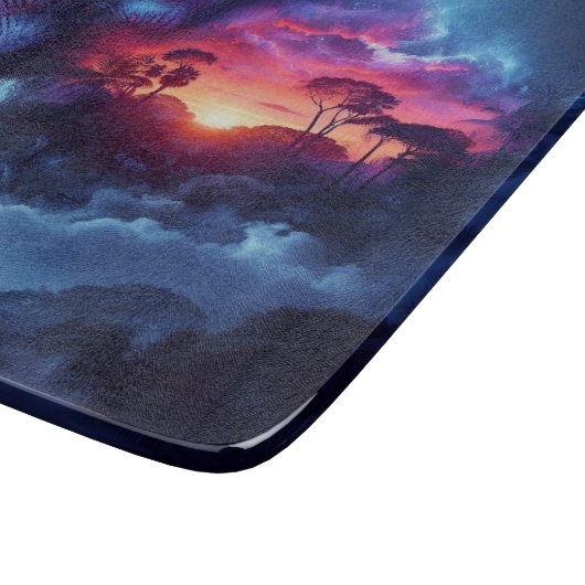 Elefante Silhouette kombiniert mit lebendigem Sonn Schneidebrett (Ecke)