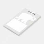 Elefante Silhouette über hellgraue Dinge zu tun Post-it Klebezettel (angewinkelt)